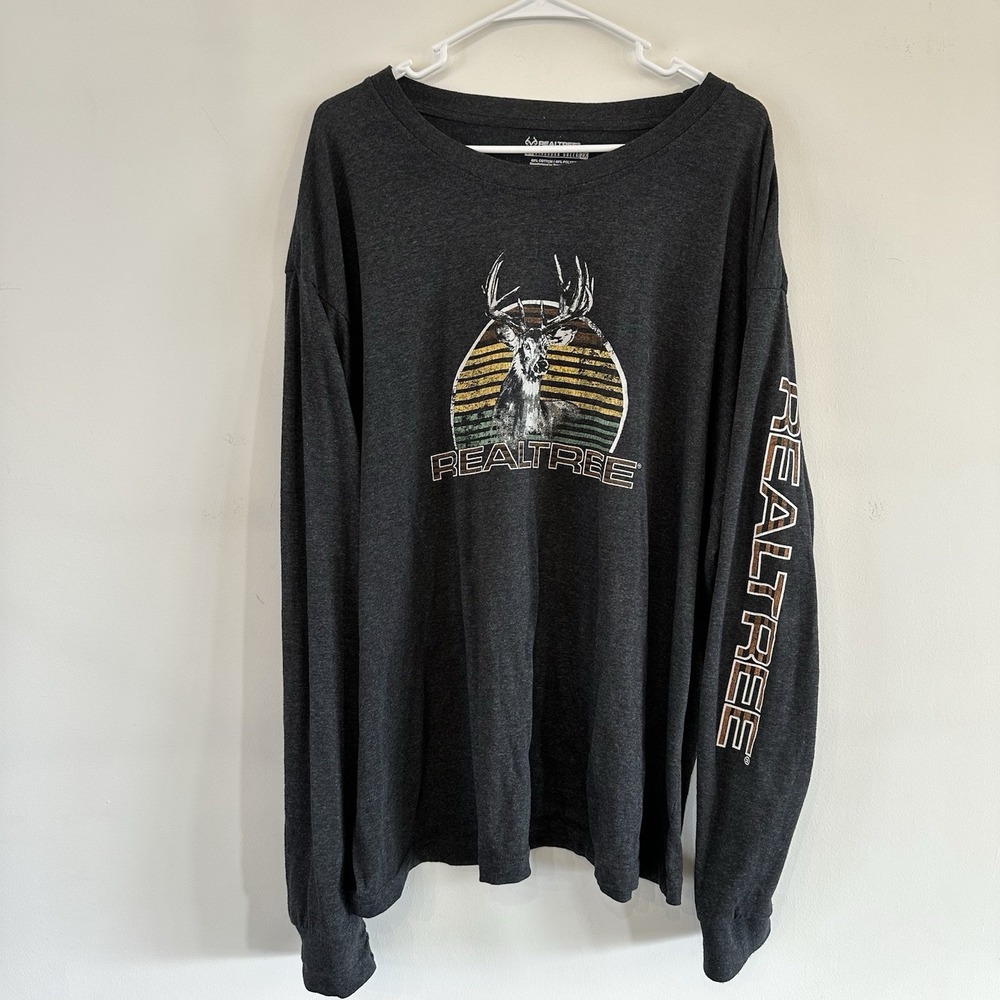 Realtree By Staghorn Creek Deer Graphic Long Sleeve T Shirt Mens Size 2X Hunting